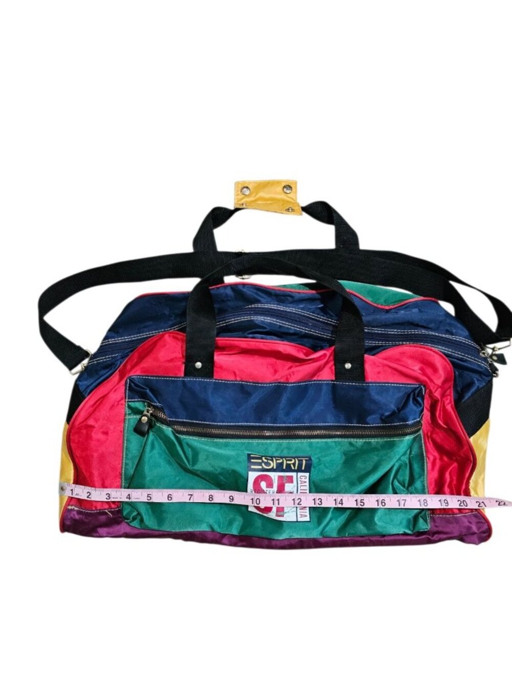 Esprit Unisex L Travel Duffle Multi Colorblock Nylon SF Rare Archival Gorpcore - Picture 7 of 7